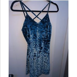 Blue Velvet Dress
